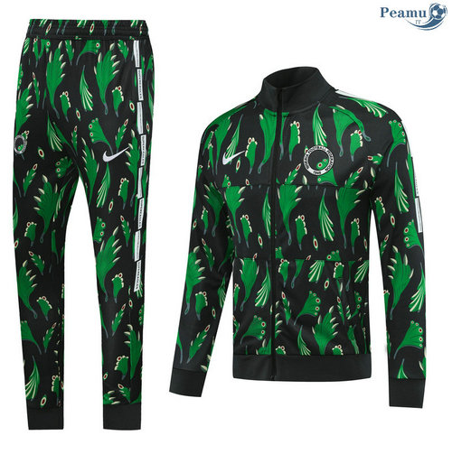 Tuta Calcio - Giacca Nigeria Nero/Verde 2020-2021