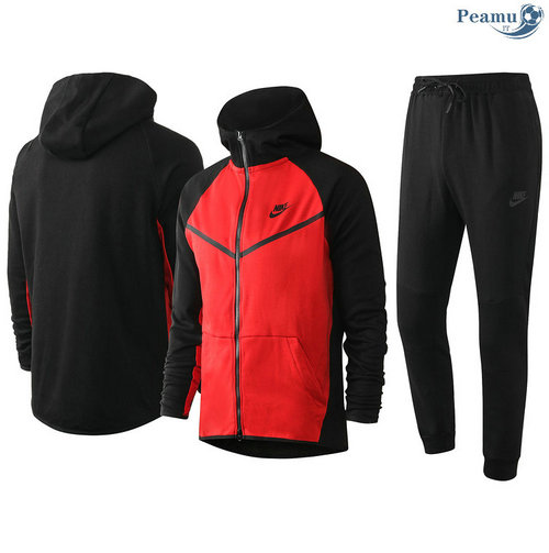 Tuta Calcio - Felpa con cappuccio nike Rosso/Nero 2020-2021