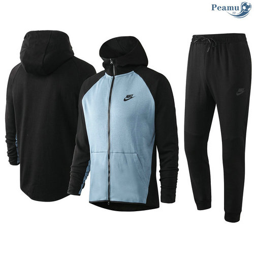 Tuta Calcio - Felpa con cappuccio nike Azzurro/Nero 2020-2021