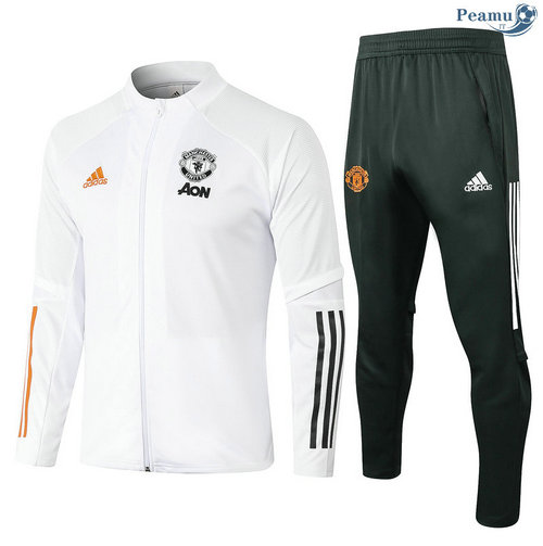 Tuta Calcio - Giacca Manchester United Bambino Bianca 2020-2021