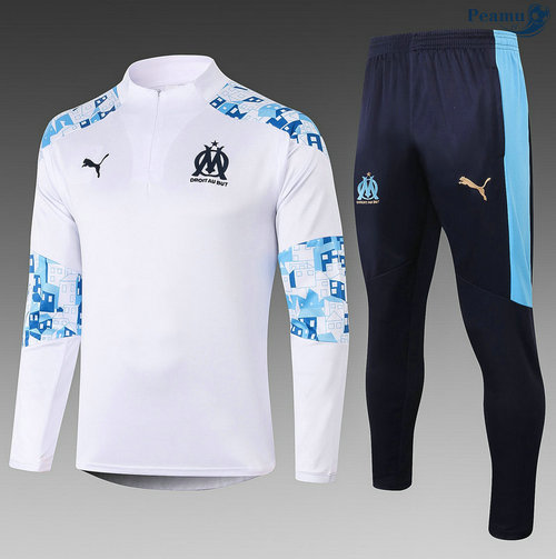 Tuta Calcio Marsiglia Bambino Bianca 2020-2021